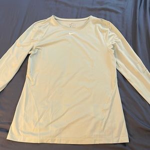 Nike womens long sleeve light green dri fit